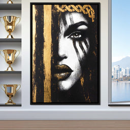 Golden Gaze Enigma Portrait - NicheCanvas