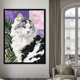 Majestic Violet Eyed Feline - NicheCanvas