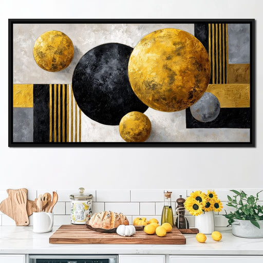 Modern Gold Geometric Orbs Canvas Print
