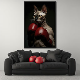 Pugilist Feline Champion - NicheCanvas