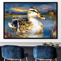 Golden Mallard Lake Sunset - Neal Hackett - NicheCanvas