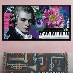 Classical Piano Pink Flowers - NicheCanvas