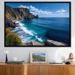 Wild Sea Cliffs Panorama - NicheCanvas