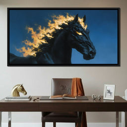 Fiery Night Stallion Spirit - NicheCanvas