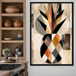 Geometric Still Life of Tropical Pineapple - NicheCanvas