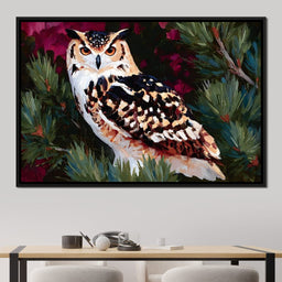 Autumn Pines Watchful Owl - NicheCanvas