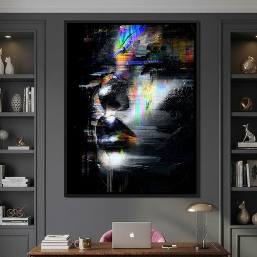 Prismatic Glitch Visage Canvas Print