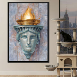 Liberty Torch Flame Portrait - NicheCanvas