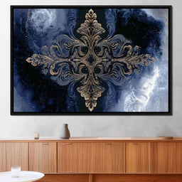 Gilded Blue Reverie - NicheCanvas