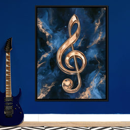Gilded Melody Floating Through Dark Waters - NicheCanvas