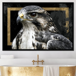 Golden Frame Falcon Portrait - NicheCanvas