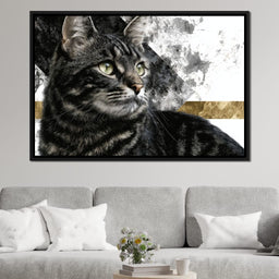 Golden Band Tabby Cat Portrait - NicheCanvas