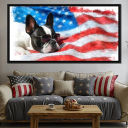 Patriotic Pooch Dreaming Freedom - NicheCanvas