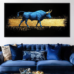 Golden Passage Blue Bull - NicheCanvas