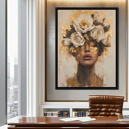Golden Petal Visage - NicheCanvas