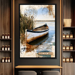 Abandoned Boat Waiting Upon Still Waters - NicheCanvas