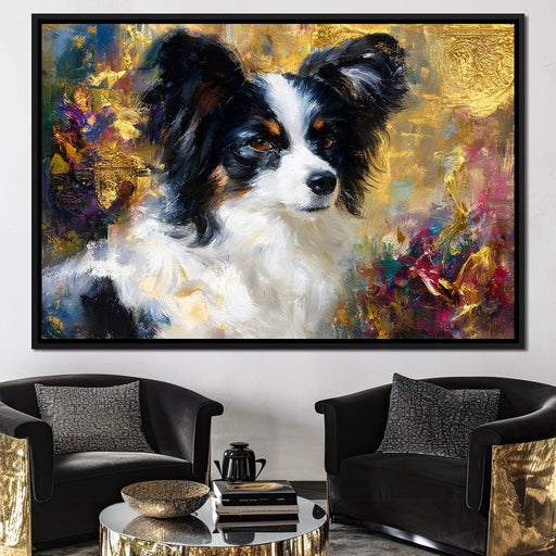 Golden Papillon Dog Portrait Canvas Print