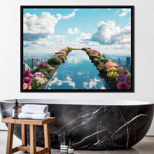 Pool on top of the World Canvas Print