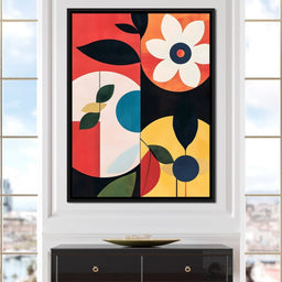 Modern Geo Floral Sunrise Radiance - NicheCanvas