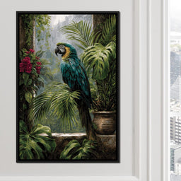 Rainforest Macaw Perch Scene - NicheCanvas