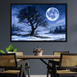 Midnight Frost Under The Lunar Glow - NicheCanvas