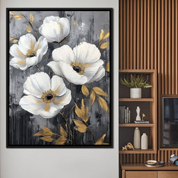 Golden Petal Harmony Blooms - Wildrose Creations - NicheCanvas