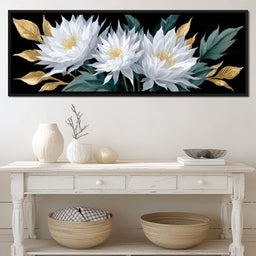 White Lotus Gold Leaf Bouquet - NicheCanvas