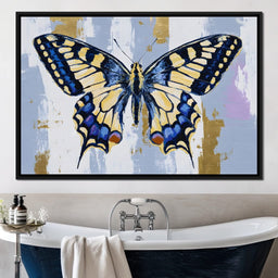 Blue Swallowtail Gold Drift - NicheCanvas