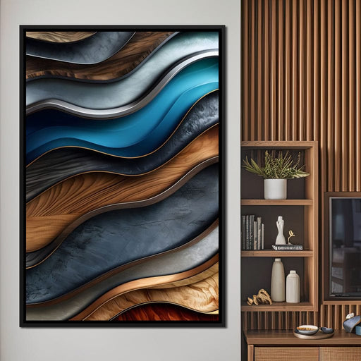 Colorful Wooden Waves 001 - Johanjjf Canvas Print