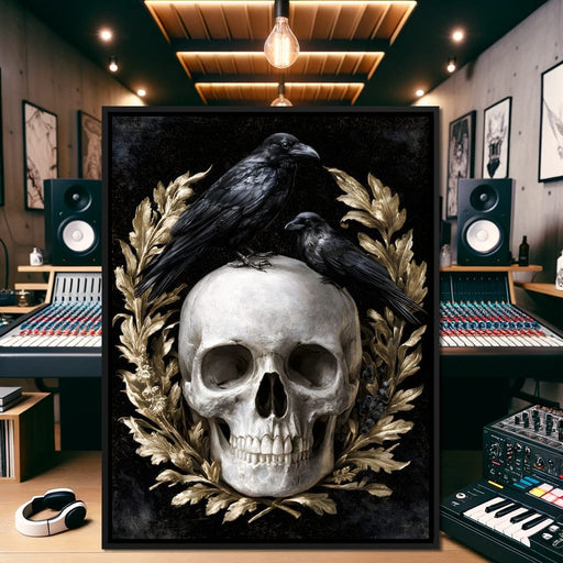 Gilded Crows Upon Bone Canvas Print