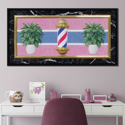 Retro Barber Pole Vaporwave Charm - NicheCanvas