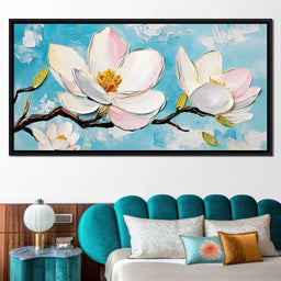 Blossoms on Cerulean Skies - NicheCanvas