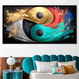 Celestial Duality Gold Turquoise - NicheCanvas