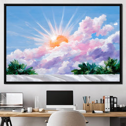 Magnificent Sun Over Clouds - NicheCanvas