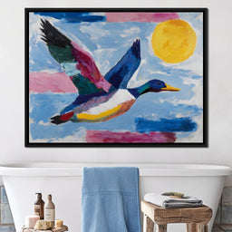 Sunlit Flight of Wild Duck - NicheCanvas