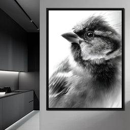 Feathered Sentinel Monochrome - NicheCanvas