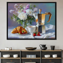 Morning Coffee Still Life Bloom - NicheCanvas