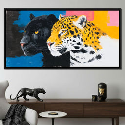 Dual Leopard Heads Pop Painting - NicheCanvas
