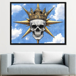 Majestic Crowned Skull Skies - NicheCanvas