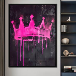 Pink Crown Graffiti - NicheCanvas