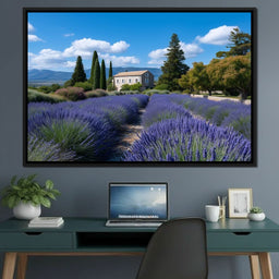 Provence Lavender Farmhouse Sky - NicheCanvas
