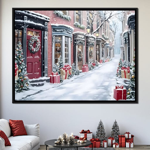 Snowy Carol Lane Holiday Cheer Canvas Print