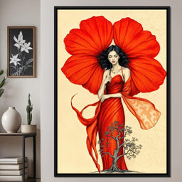 Rooted in Scarlet - TooplesArt - NicheCanvas