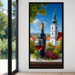 Sunlit Courtyard & Wine Cup - NicheCanvas