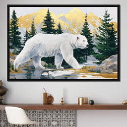 Majestic Polar Bear Wilderness Stroll - NicheCanvas