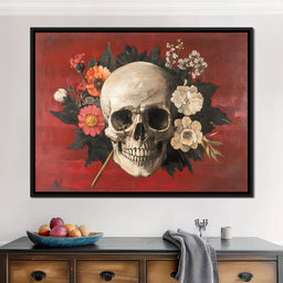 Skull and Floral Reverie - NicheCanvas
