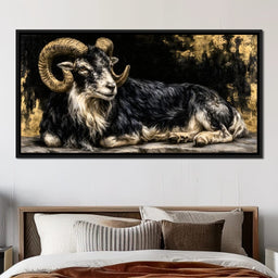 Watchful Ram of the Gilded Void - NicheCanvas