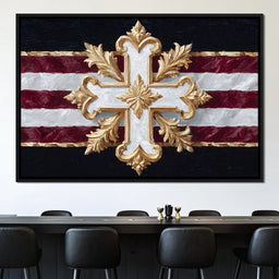 Baroque Gold Cross Majesty - NicheCanvas
