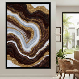Gilded Marble River Flow - NicheCanvas