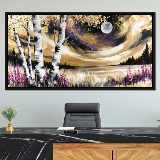 Golden Solstice Over The Purple Wilds Canvas Print